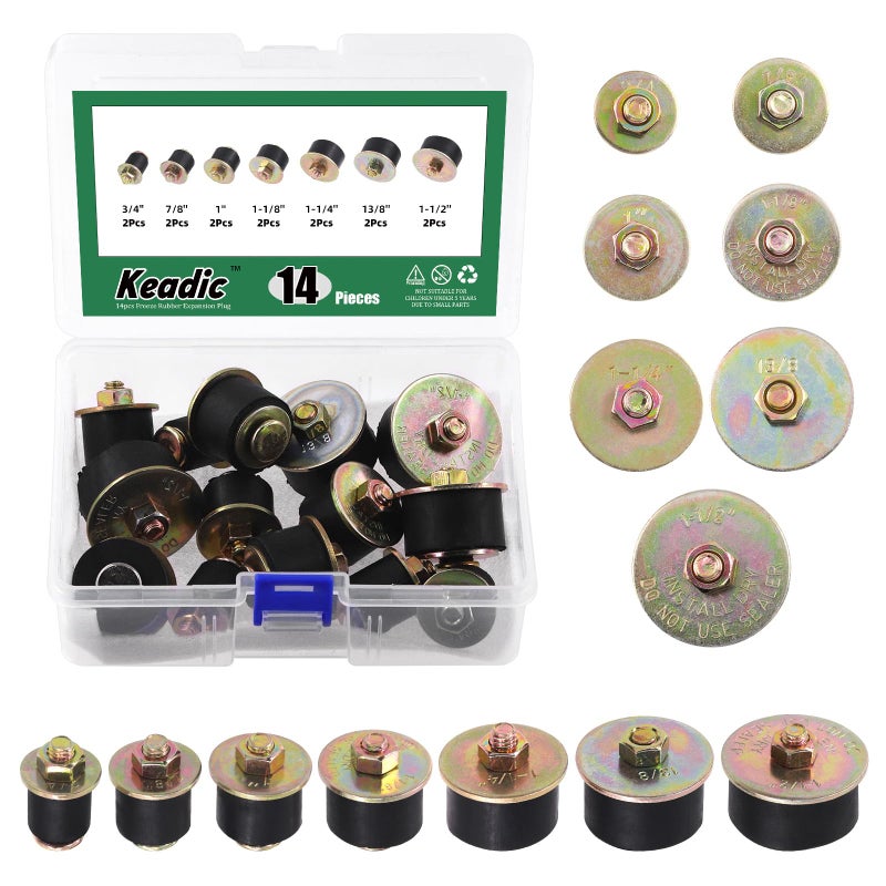 مجموعة كيديك من 14 قطعة من سدادات التمدد المطاطية من النيوبرين للسيارات